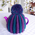 hand knitted tea cosyfor two cut teapot
