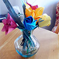 various origami flowers